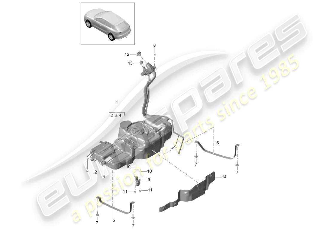 a part diagram from the porsche 2016 (macan) parts catalogue