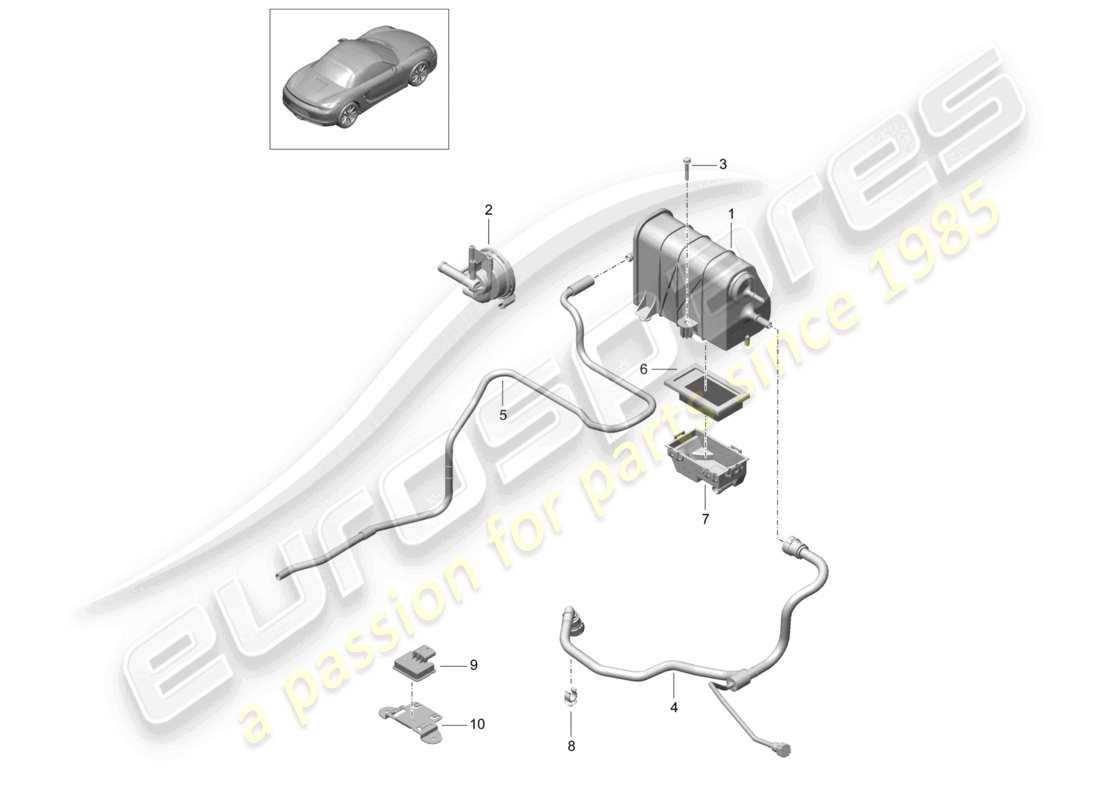 a part diagram from the porsche boxster parts catalogue