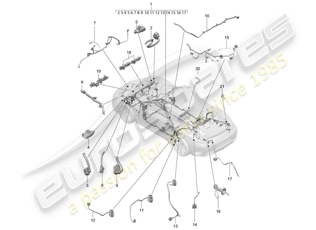 a part diagram from the porsche 991 parts catalogue