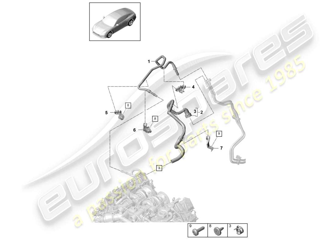 a part diagram from the porsche 2020 (panamera 971-1) parts catalogue