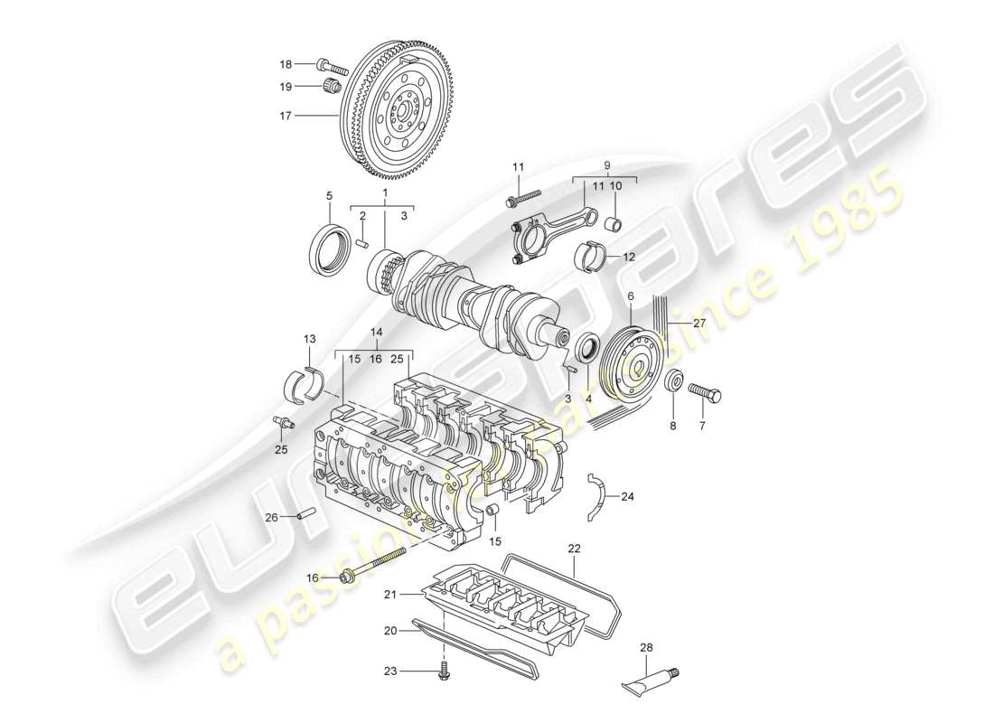 a part diagram from the porsche 2006 (987 cayman) parts catalogue