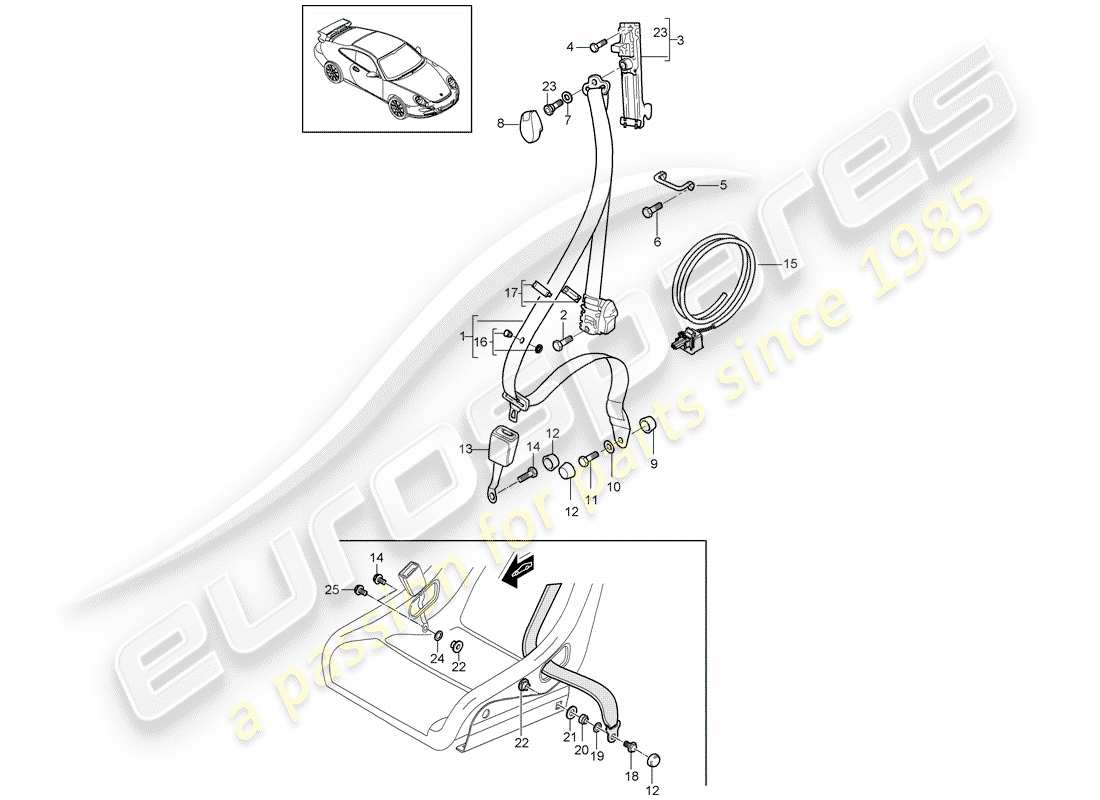a part diagram from the porsche 997 parts catalogue