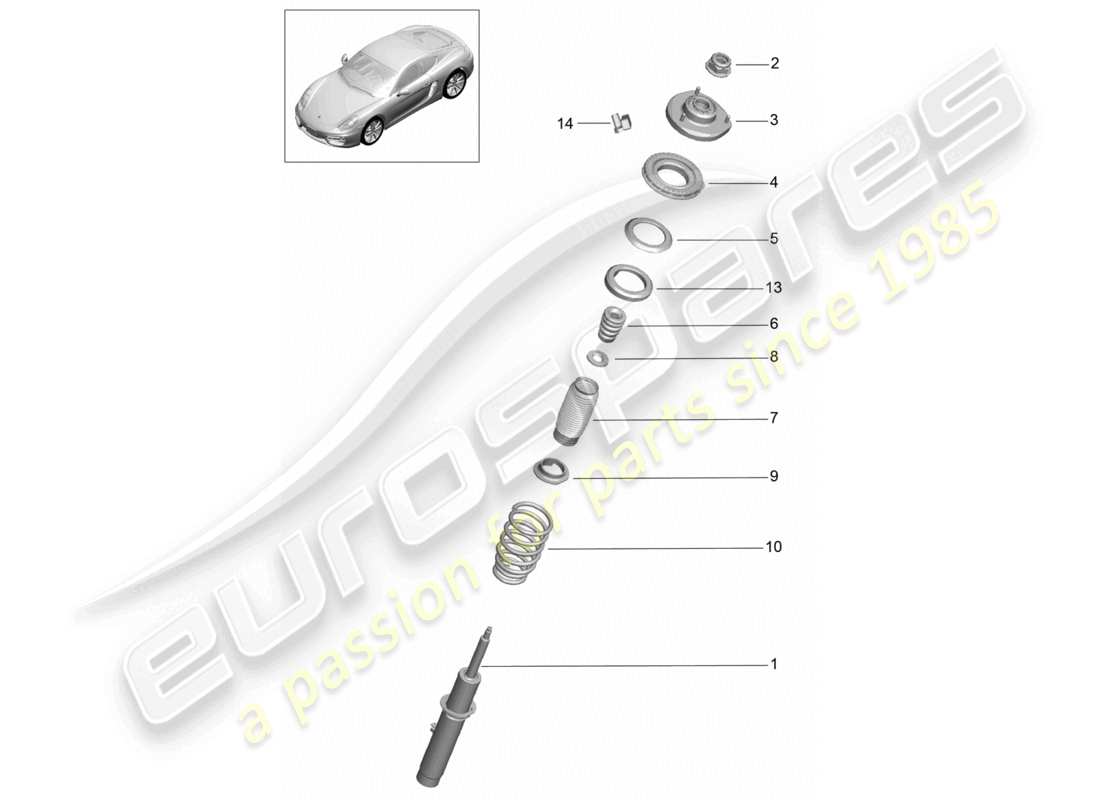 a part diagram from the porsche 2014 (981 cayman) parts catalogue