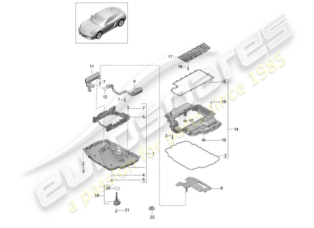 a part diagram from the porsche 2015 (981 cayman) parts catalogue