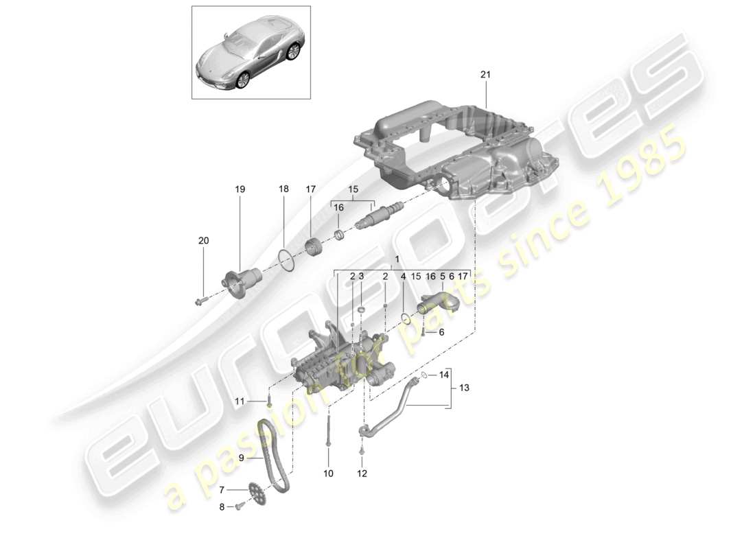 a part diagram from the porsche 2015 (981 cayman) parts catalogue