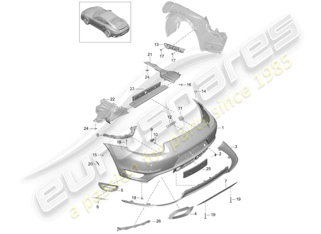 a part diagram from the porsche 991 parts catalogue