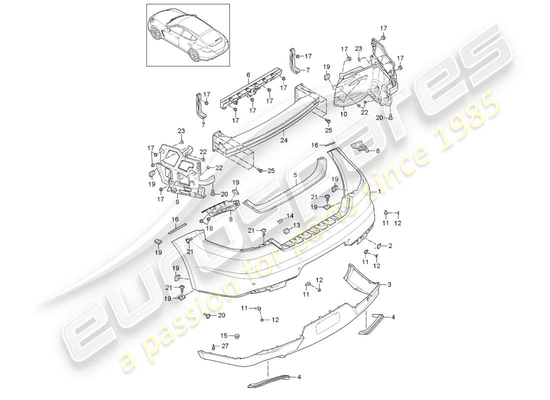 a part diagram from the porsche 2015 (panamera 970) parts catalogue
