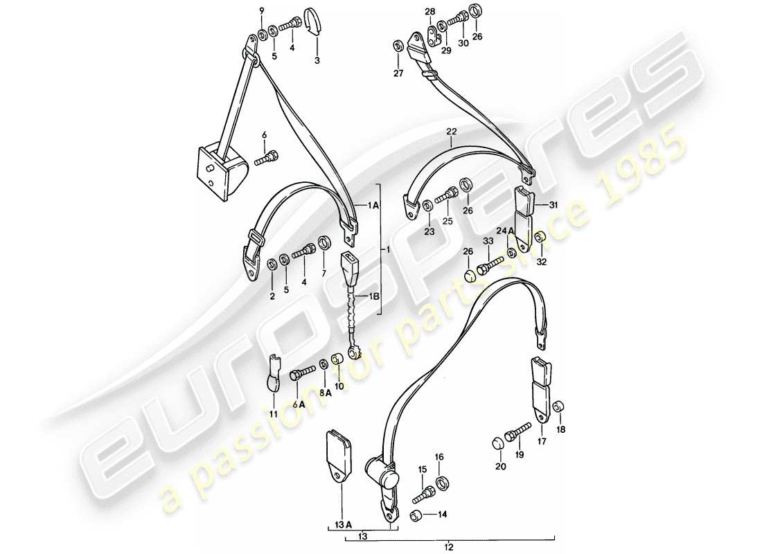 a part diagram from the porsche 924 parts catalogue