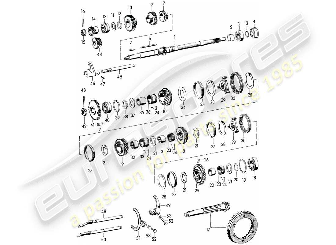 a part diagram from the porsche 1959 (356/356a) parts catalogue