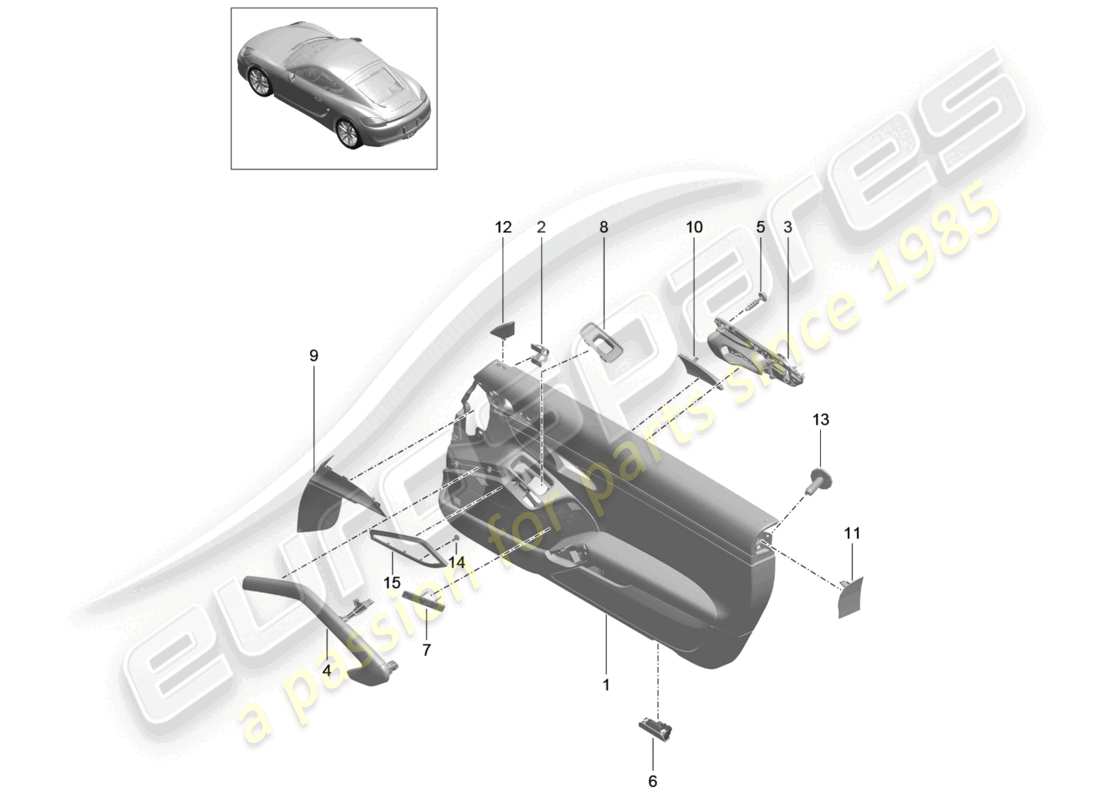 a part diagram from the porsche 2015 (981 cayman) parts catalogue