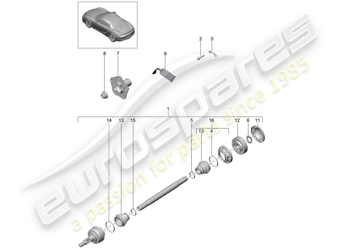 a part diagram from the porsche 2015 (981 boxster) parts catalogue