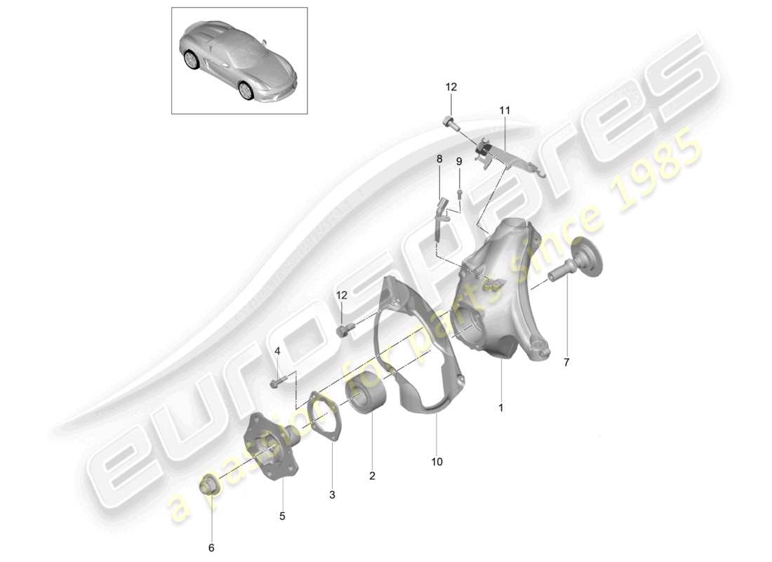 a part diagram from the porsche 2016 (981 boxster spyder) parts catalogue