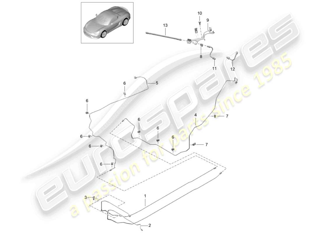 a part diagram from the porsche 2016 (981 boxster spyder) parts catalogue