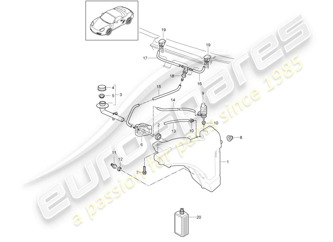 a part diagram from the porsche 2010 (987 boxster) parts catalogue
