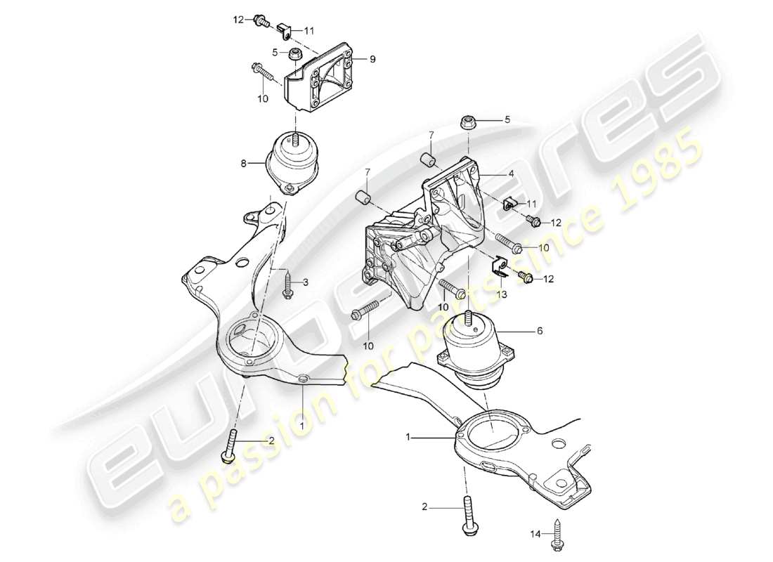 a part diagram from the porsche 2005 (cayenne e1 9pa) parts catalogue