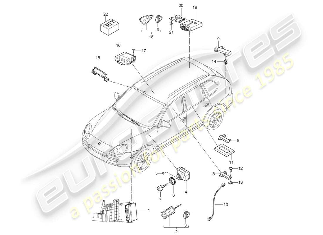 a part diagram from the porsche 2006 (cayenne e1 9pa) parts catalogue