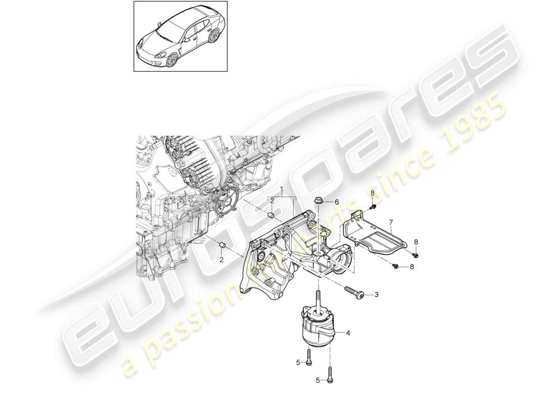 a part diagram from the porsche panamera parts catalogue