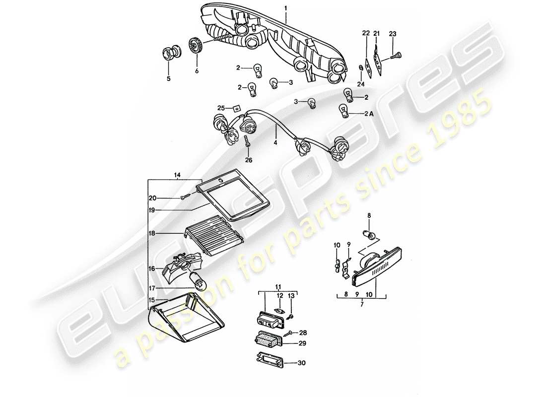 a part diagram from the porsche 1995 (928) parts catalogue