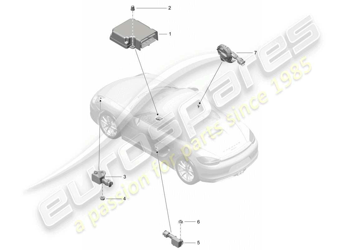 a part diagram from the porsche 2015 (981 boxster) parts catalogue