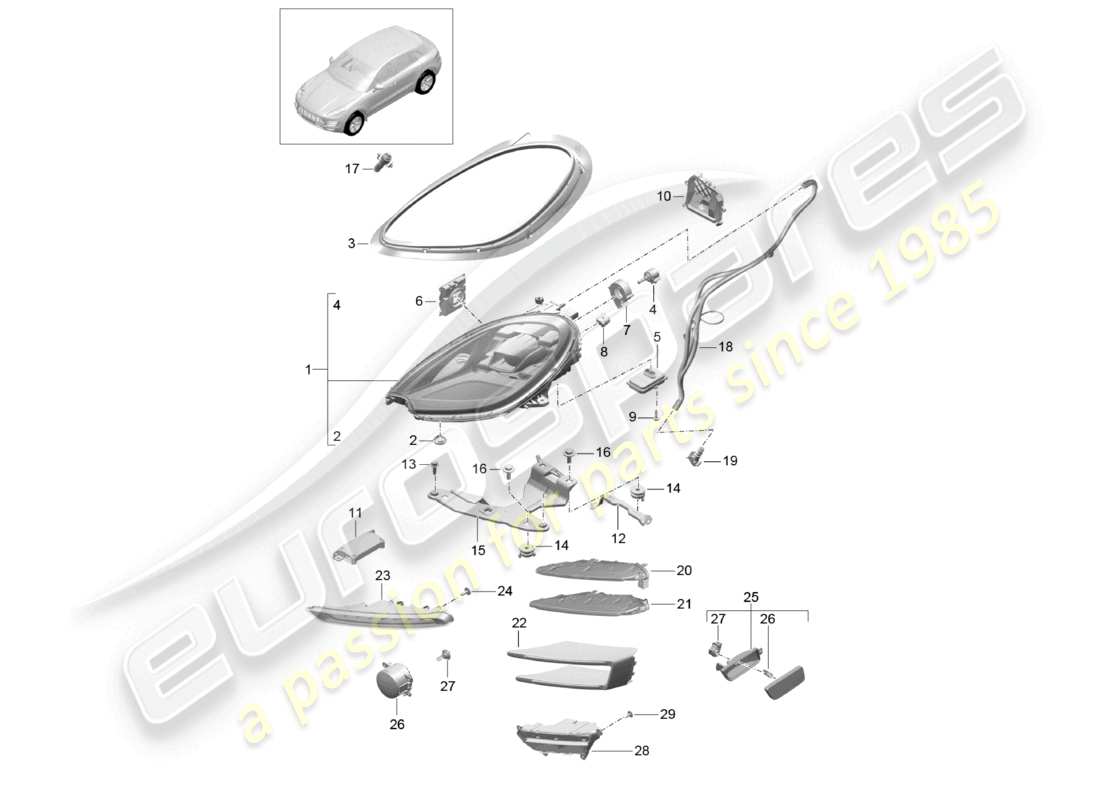 a part diagram from the porsche macan parts catalogue