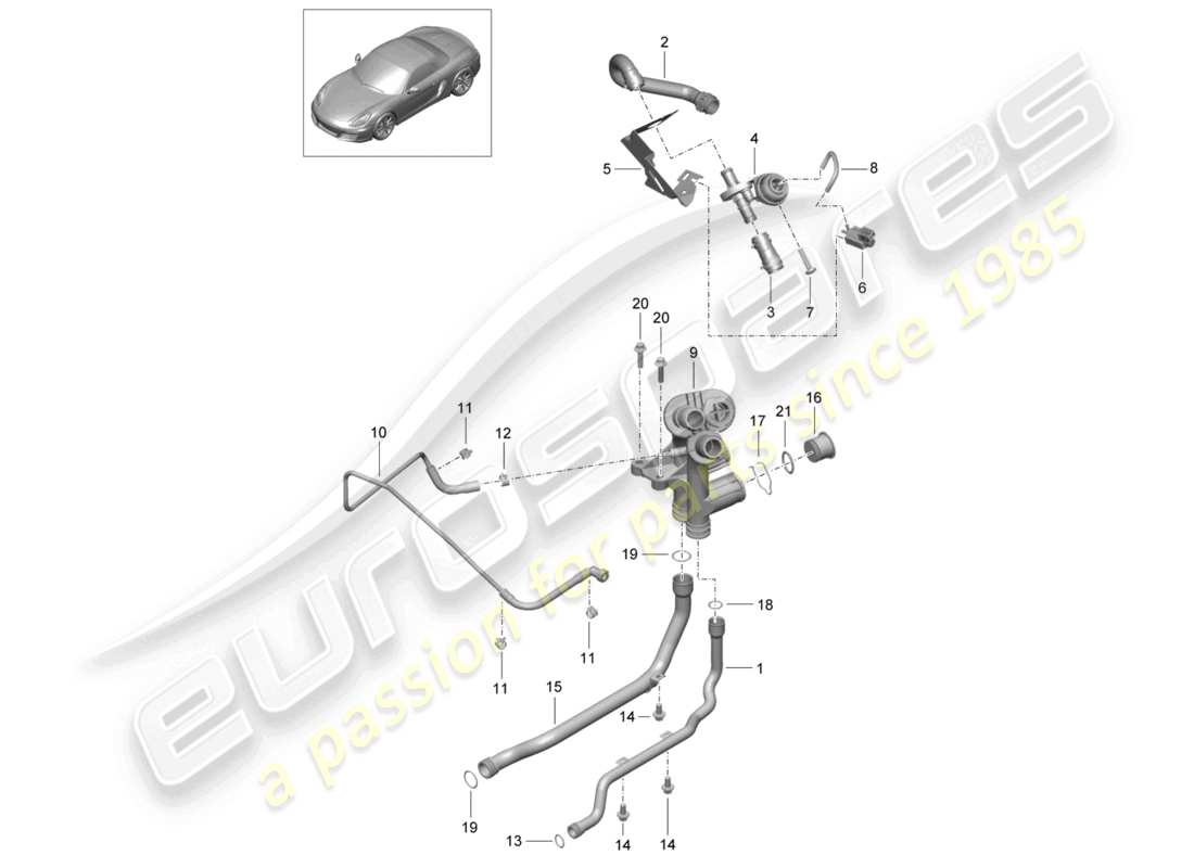 a part diagram from the porsche 2014 (981 boxster) parts catalogue