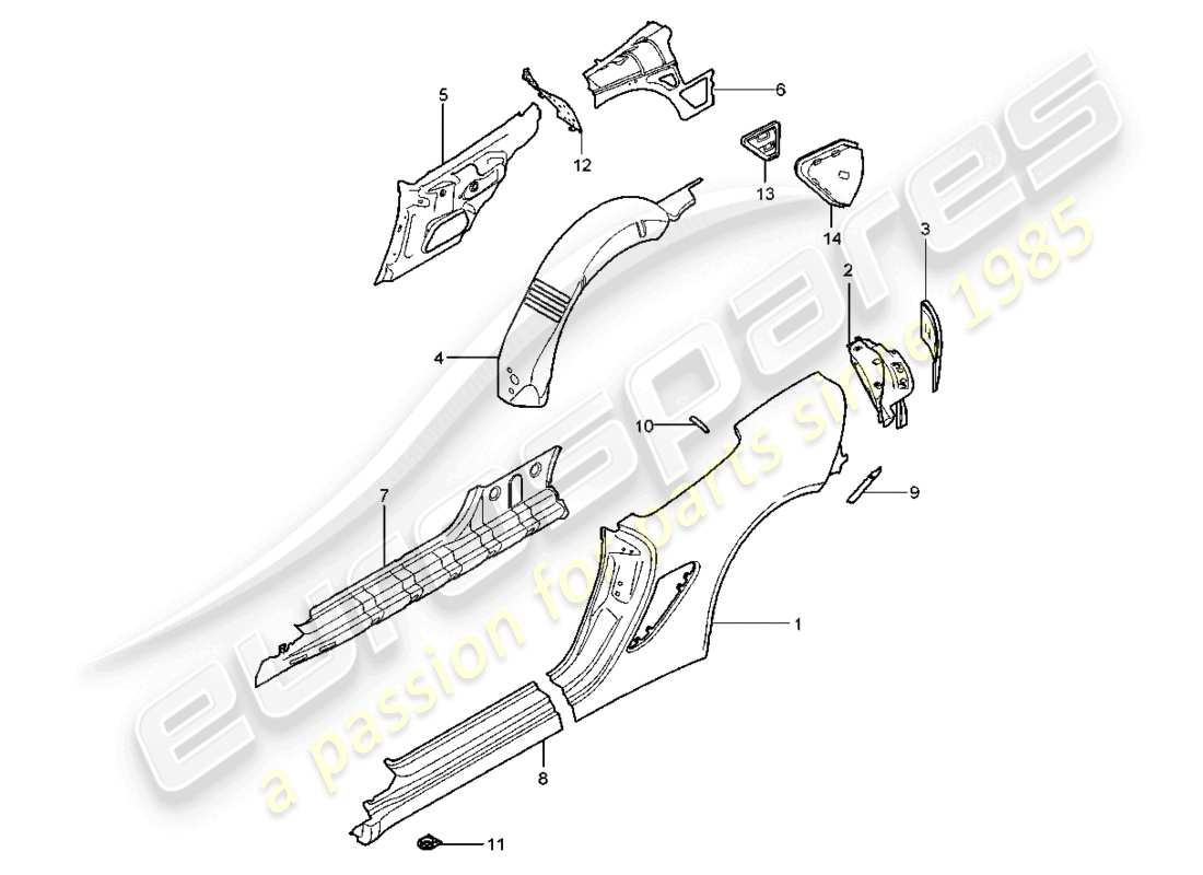 a part diagram from the porsche 2008 (987 boxster) parts catalogue