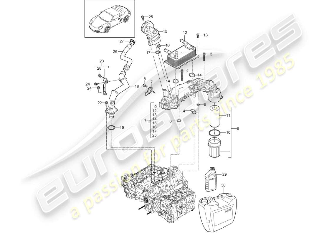 a part diagram from the porsche 2012 (987 boxster) parts catalogue