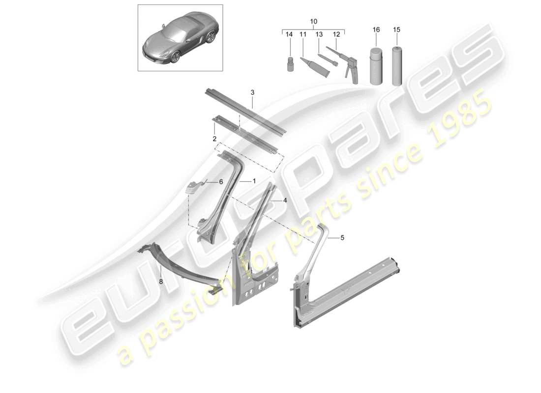a part diagram from the porsche 2016 (981 boxster) parts catalogue