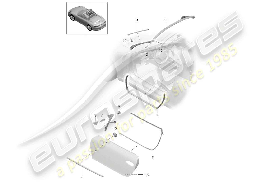a part diagram from the porsche 991 parts catalogue