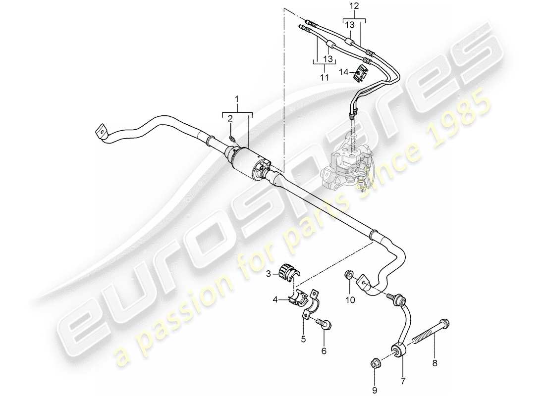 a part diagram from the porsche 2009 (cayenne e1 9pa) parts catalogue