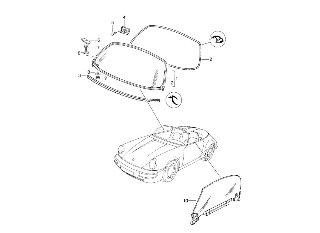 a part diagram from the porsche 964 parts catalogue