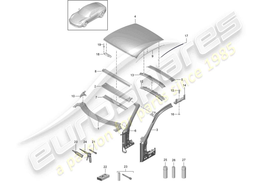 a part diagram from the porsche 2015 (991-1) parts catalogue