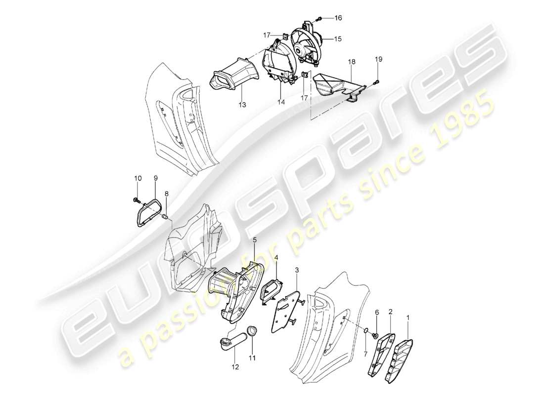 a part diagram from the porsche 2008 (987 boxster) parts catalogue