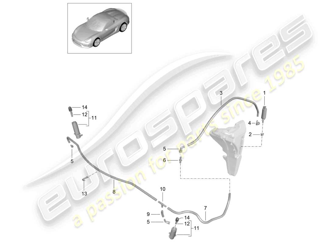 a part diagram from the porsche 2016 (981 boxster spyder) parts catalogue