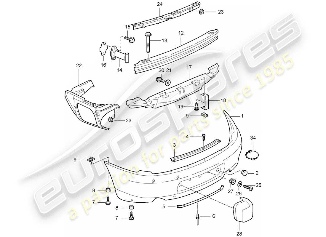 a part diagram from the porsche 2005 (996 gt3) parts catalogue