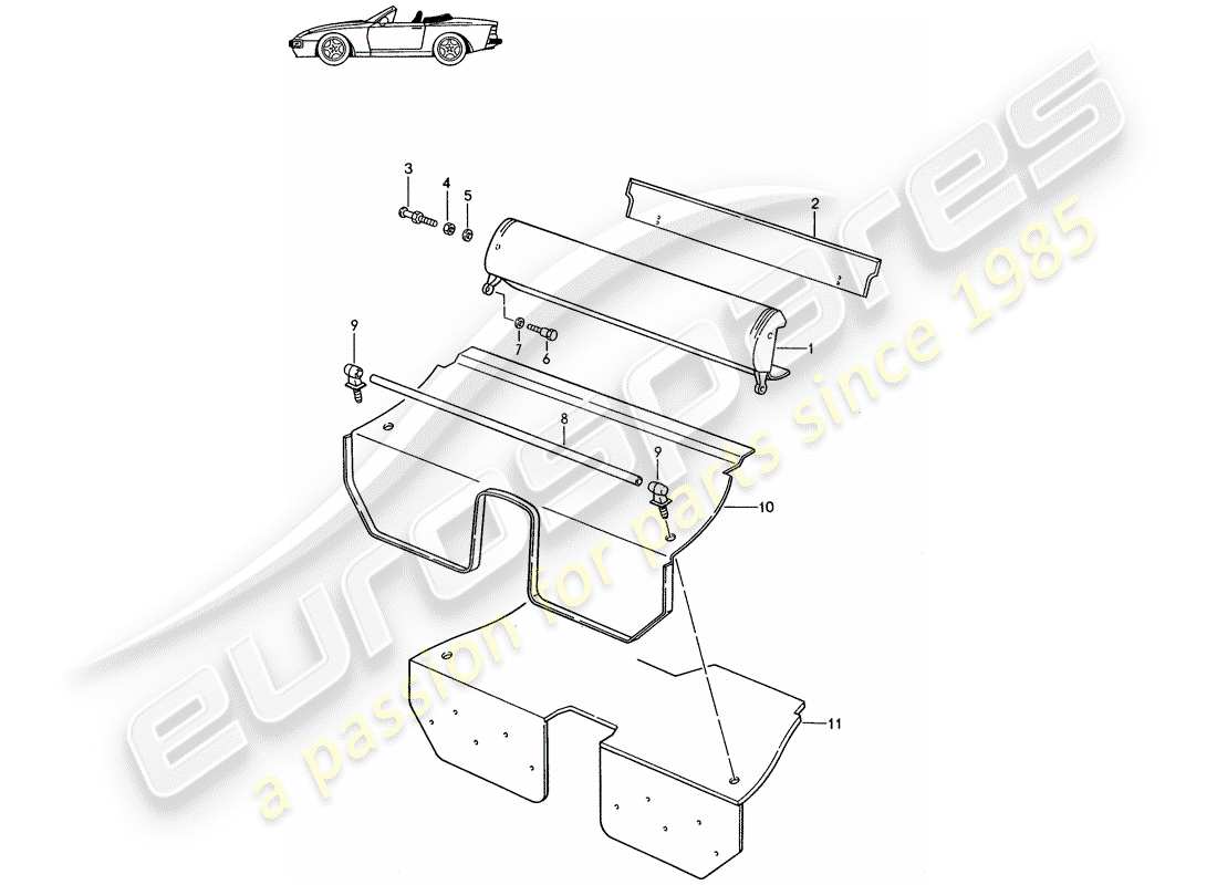 a part diagram from the porsche 1989 (seats for 944/968/911/928) parts catalogue