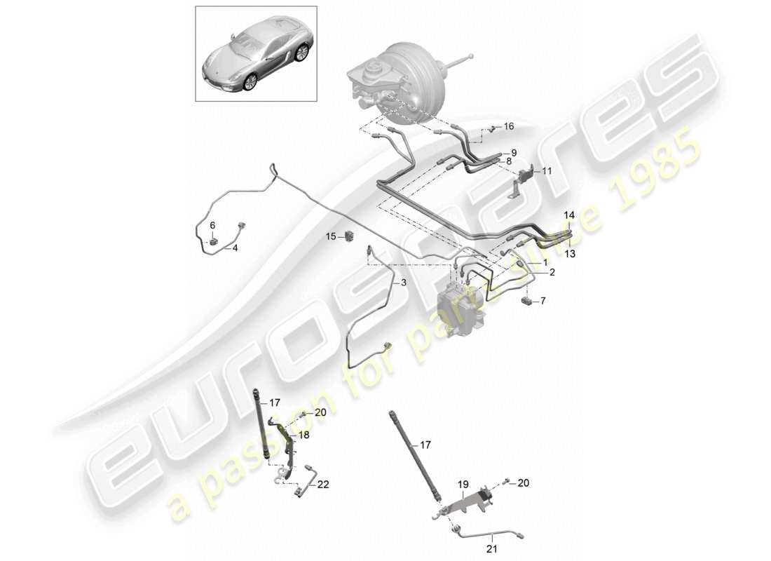 a part diagram from the porsche 2015 (981 cayman) parts catalogue