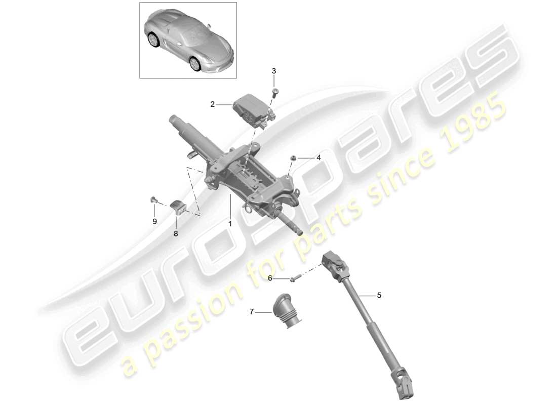 a part diagram from the porsche 2016 (981 boxster spyder) parts catalogue