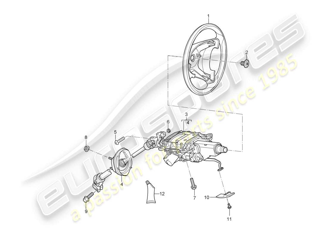 a part diagram from the porsche 2010 (cayenne e1 9pa) parts catalogue