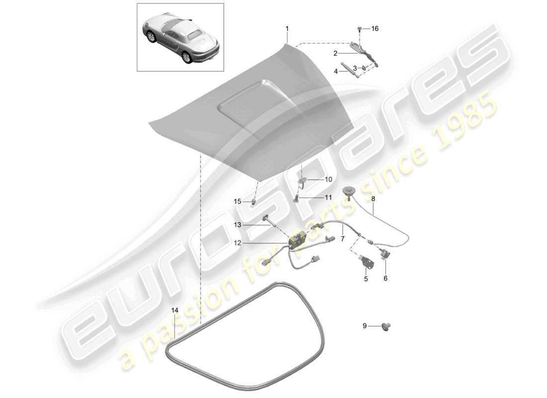 a part diagram from the porsche 2019 (718 boxster) parts catalogue