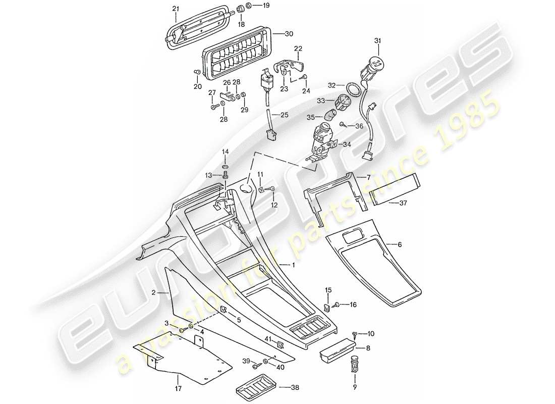 a part diagram from the porsche 1991 (928) parts catalogue