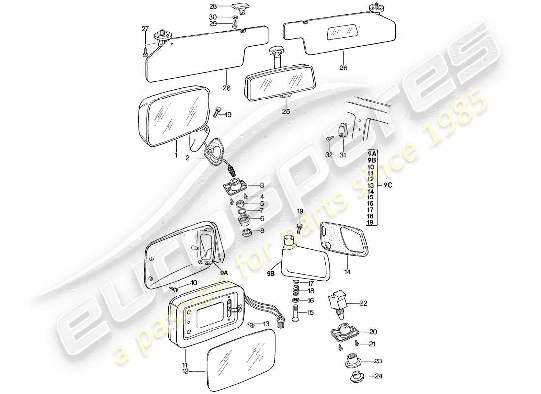 a part diagram from the porsche 1984 (924) parts catalogue