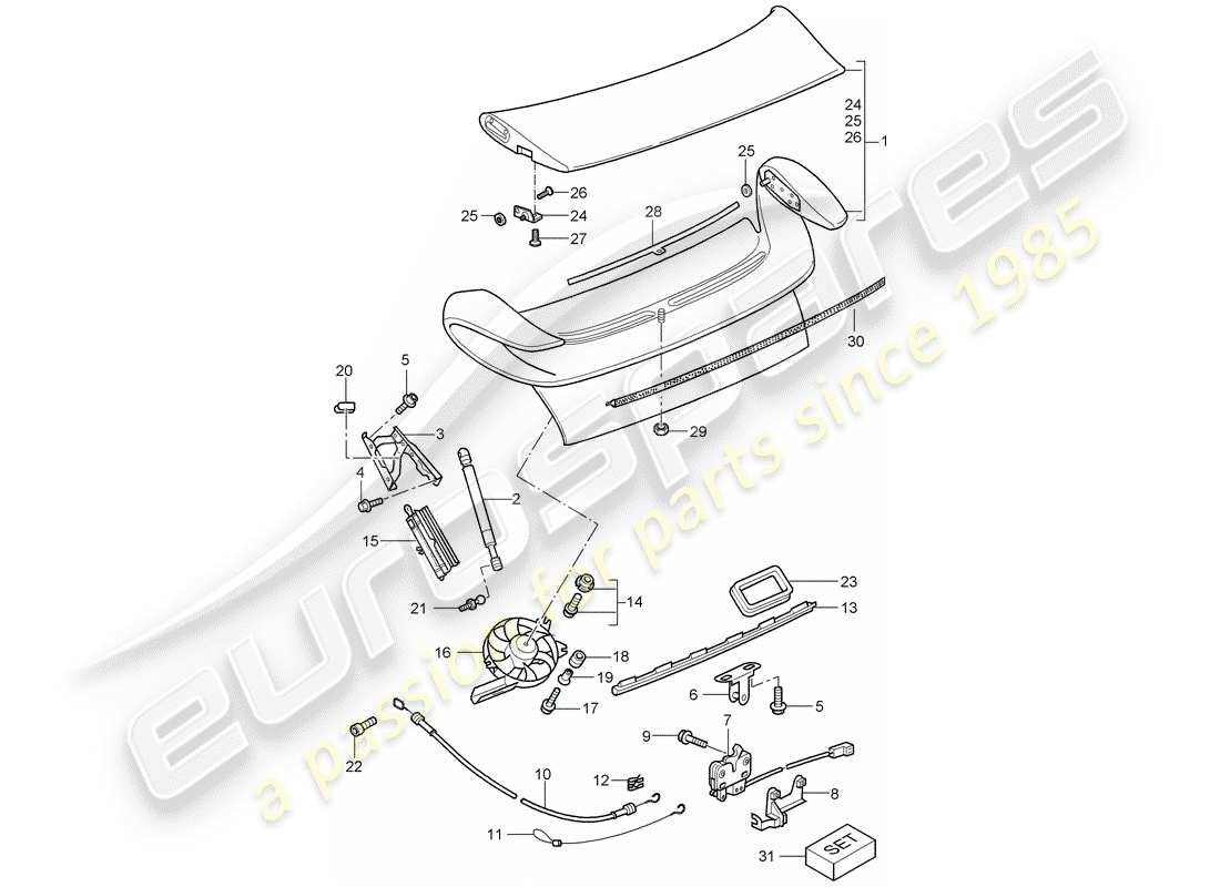 a part diagram from the porsche 996 parts catalogue