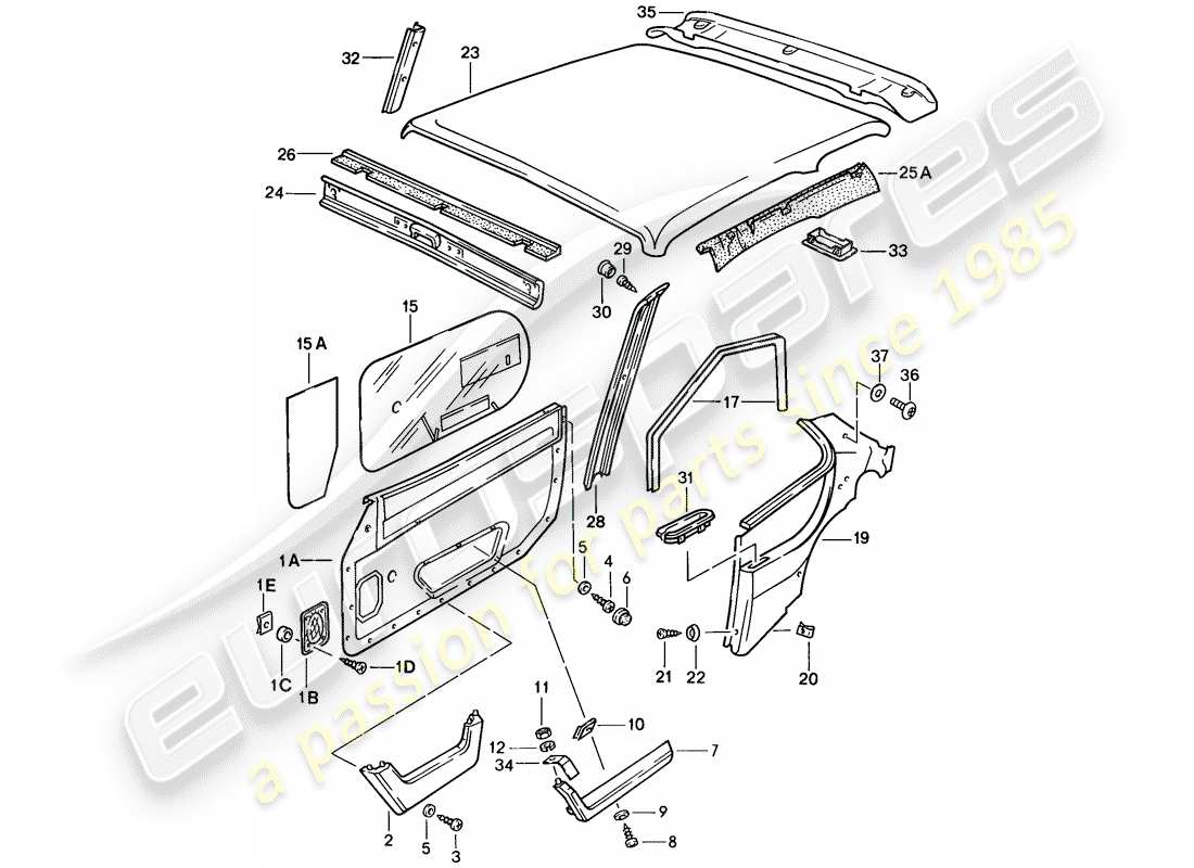 a part diagram from the porsche 1987 (924s) parts catalogue