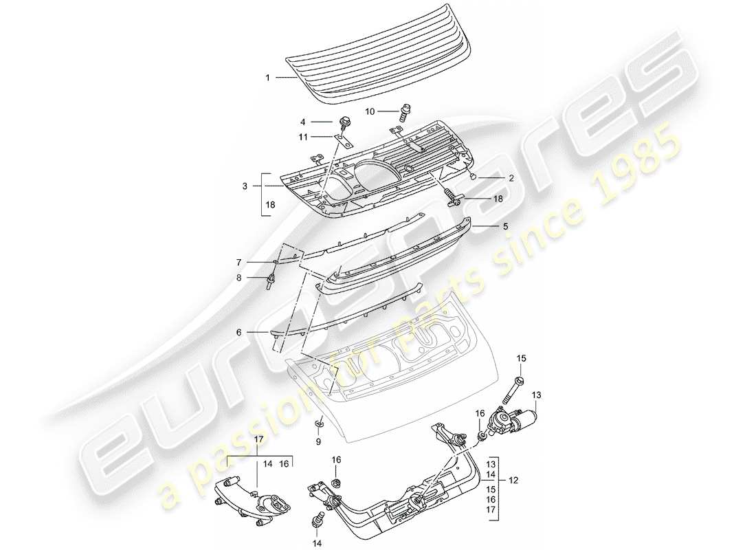 a part diagram from the porsche 1998 (996) parts catalogue