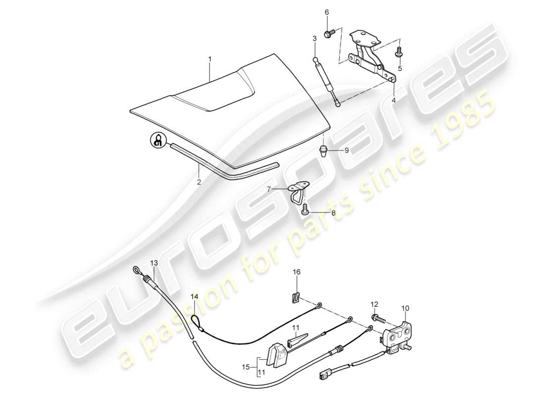 a part diagram from the porsche 2008 (987 boxster) parts catalogue