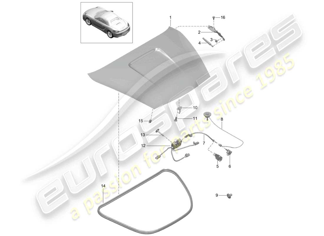 a part diagram from the porsche boxster parts catalogue