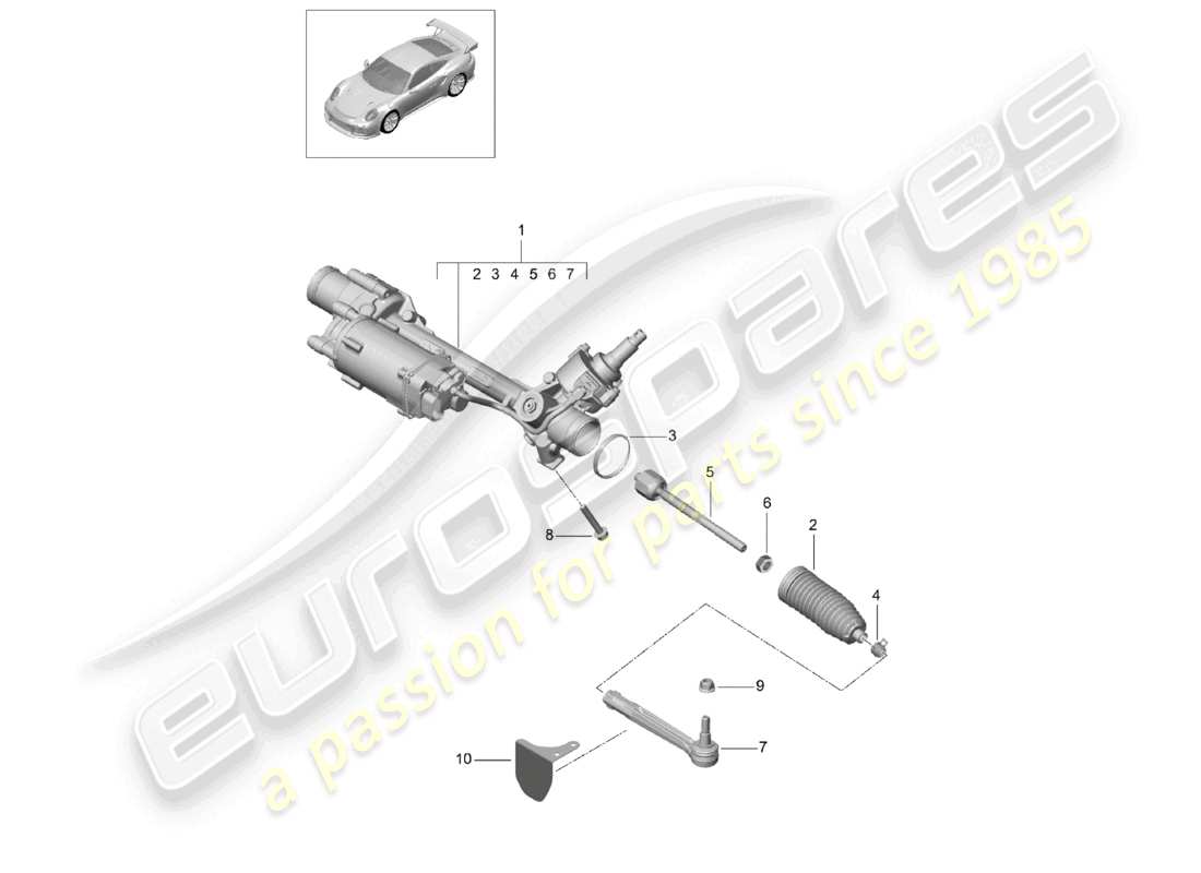 a part diagram from the porsche 2019 (991-2 turbo) parts catalogue