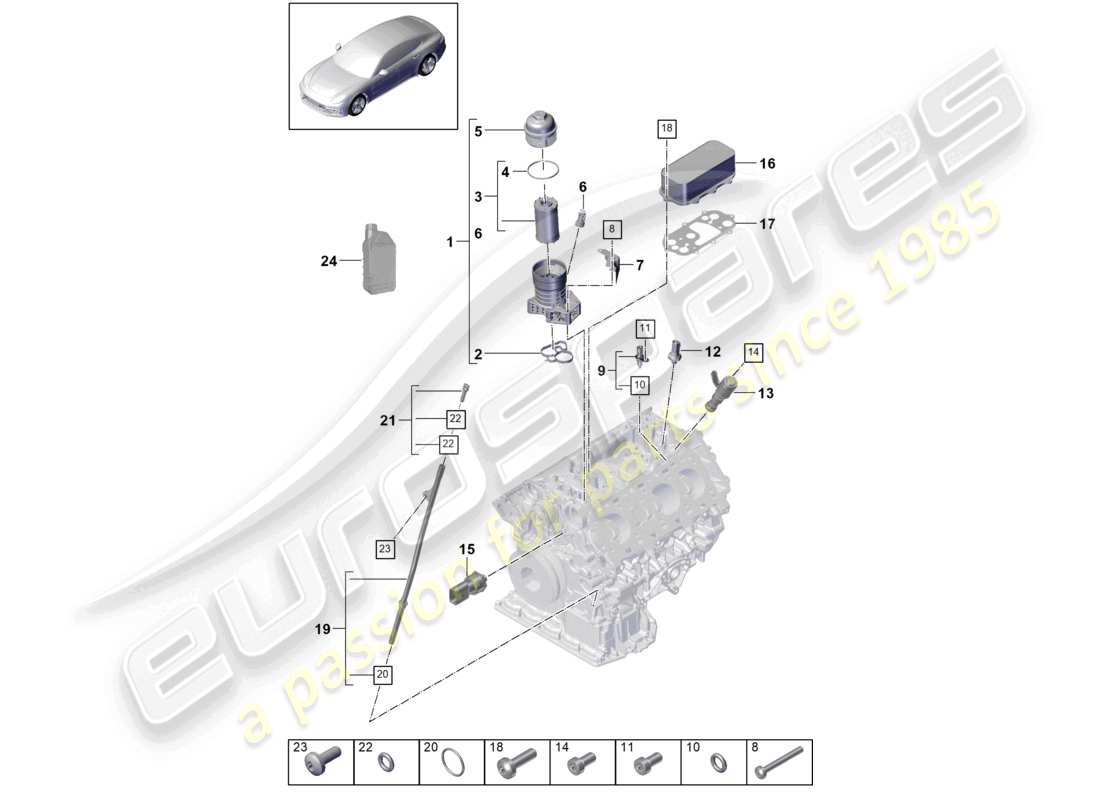 a part diagram from the porsche panamera parts catalogue
