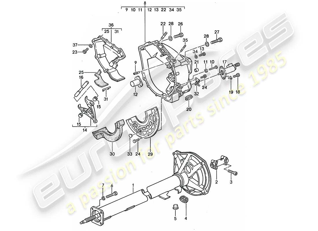 a part diagram from the porsche 1995 (968) parts catalogue